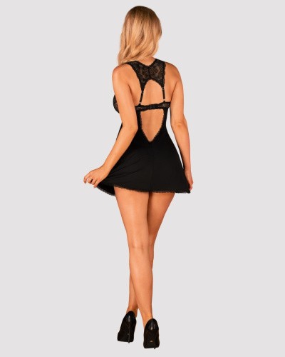 Obsessive Donna Dream babydoll - сексуальна сорочка з мереживом та стрінги, M/L (чорний) - купити в Києві, Україні